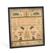 AN EARLY 19TH CENTURY NEEDLEWORK SAMPLER