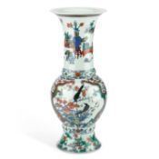 A CHINESE WUCAI BALUSTER VASE