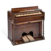 A 19TH CENTURY OAK-CASED PORTABLE PEDAL HARMONIUM LABEL OF A. RODOLPHE, PARIS
