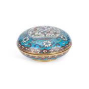 A CHINESE CLOISONNÉ ENAMEL BOX AND COVER