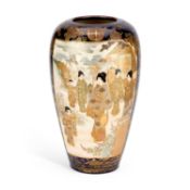 A LARGE JAPANESE SATSUMA VASE EARLY 20TH CENTURY