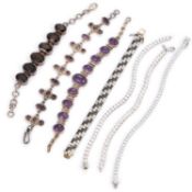 A GROUP OF GEM-SET BRACELETS
