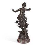 A LARGE FRENCH BRONZE FIGURE, NYMPHE DES BOIS AFTER LOUIS MOREAU (1855–1919)
