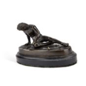 A 19TH CENTURY FRENCH BRONZE FIGURE OF THE DYING GAUL AFTER THE ANTIQUE