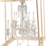 A LARGE PERIOD-STYLE GLASS CHANDELIER