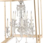 A LARGE PERIOD-STYLE GLASS CHANDELIER