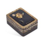 A FINE JAPANESE MIXED METAL AND LACQUER BOX MEIJI PERIOD