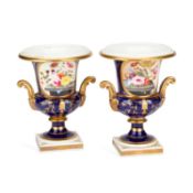 A PAIR OF 19TH CENTURY ENGLISH PORCELAIN VASES