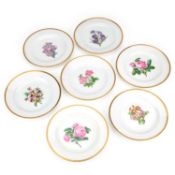 A SET OF SEVEN MEISSEN PORCELAIN PLATES LATE 19TH/ EARLY 20TH CENTURY