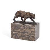 A 20TH CENTURY BRONZE FIGURE OF A PANTHER