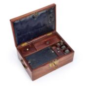 A VICTORIAN MAHOGANY TRAVELLING DESK BOX