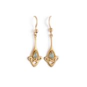 A PAIR OF 9 CARAT GOLD BLUE TOPAZ EARRINGS