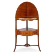 A GEORGE III MAHOGANY CORNER WASHSTAND
