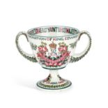 A WEMYSS WARE COMMEMORATIVE TWO-HANDLED LOVING CUP