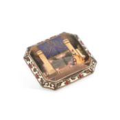 AN EARLY 20TH CENTURY AUSTRIAN SILVER AND ENAMEL POWDER COMPACT