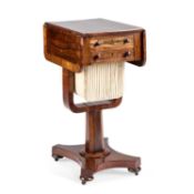 A WILLIAM IV ROSEWOOD WORK TABLE