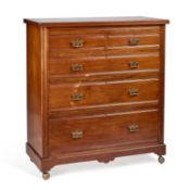A LATE VICTORIAN MAHOGANY CHEST OF DRAWERS