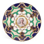 A SÈVRES STYLE PORCELAIN PLATE LATE 19TH CENTURY