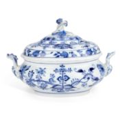 A MEISSEN BLUE AND WHITE ‘ZWEIBLAU’ PARTIAL DINNER SERVICE