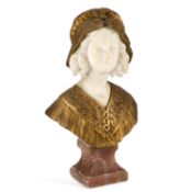 AN ITALIAN WHITE MARBLE AND ORMOLU-MOUNTED BUST LATE 19TH/ EARLY 20TH CENTURY