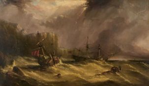 FRANCIS W. OVENDEN (FL. 1834-1843) SHIPS OFF THE COAST IN STORMY WEATHER