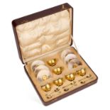 A SET OF SIX ROYAL WORCESTER CUPS AND SAUCERS