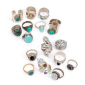 A GROUP OF GEM-SET RINGS