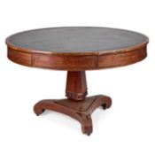 A WILLIAM IV MAHOGANY REVOLVING DRUM TABLE