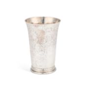 A 17TH CENTURY DUTCH SILVER BEAKER