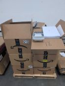 Multiple boxes of ceramic checkered plates