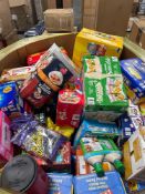 make a big box in a box food edition, oatmeal Graham crackers, cereals, popcorns, skinny pops, grano