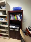 Book shelf and contents-does not include printer (lot 71)