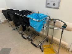 5 Misc rolling trash can stands