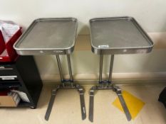 Two Rolling Surgical Trays