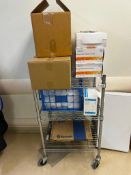 Small Rolling cart and misc supplies