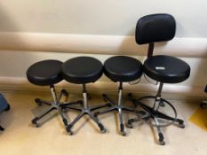 3 Rolling Stools and one chair