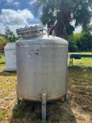 Stainless steel pressure rated tank, rated 100 psi at 212F.