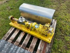 Siemens 1.5hp pump w/ Nord 11F-56C gear box, Moyno style progressive cavity sanitary pump