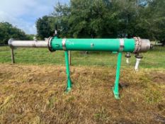 Stainless steel tube heat exchange, tube section 8' long, 12in diameter