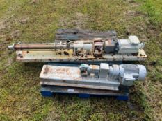 (2) pumps-Nord/Reliance Elec & Moyon progressive cavity style pump