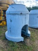 Concrete manhole with metal lid