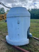 Concrete manhole with metal lid