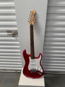 Fender Stratocaster Squier fElectric Guitar Serial # ICS19301093, Color: Red - with hard side case