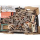 A tray of mostly HORNBY O gauge rolling stock, track and accessories - F unboxed (Q)