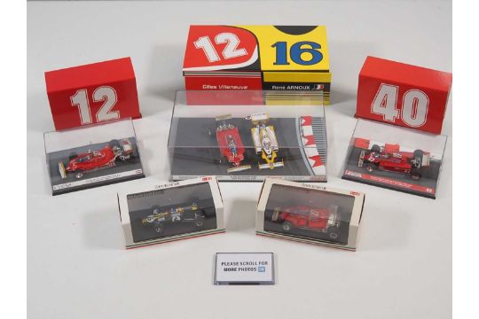 A group of BRUMM 1:43 scale Formula 1 race cars, all 1970s era, including a twin pack, one - Image 1 of 7