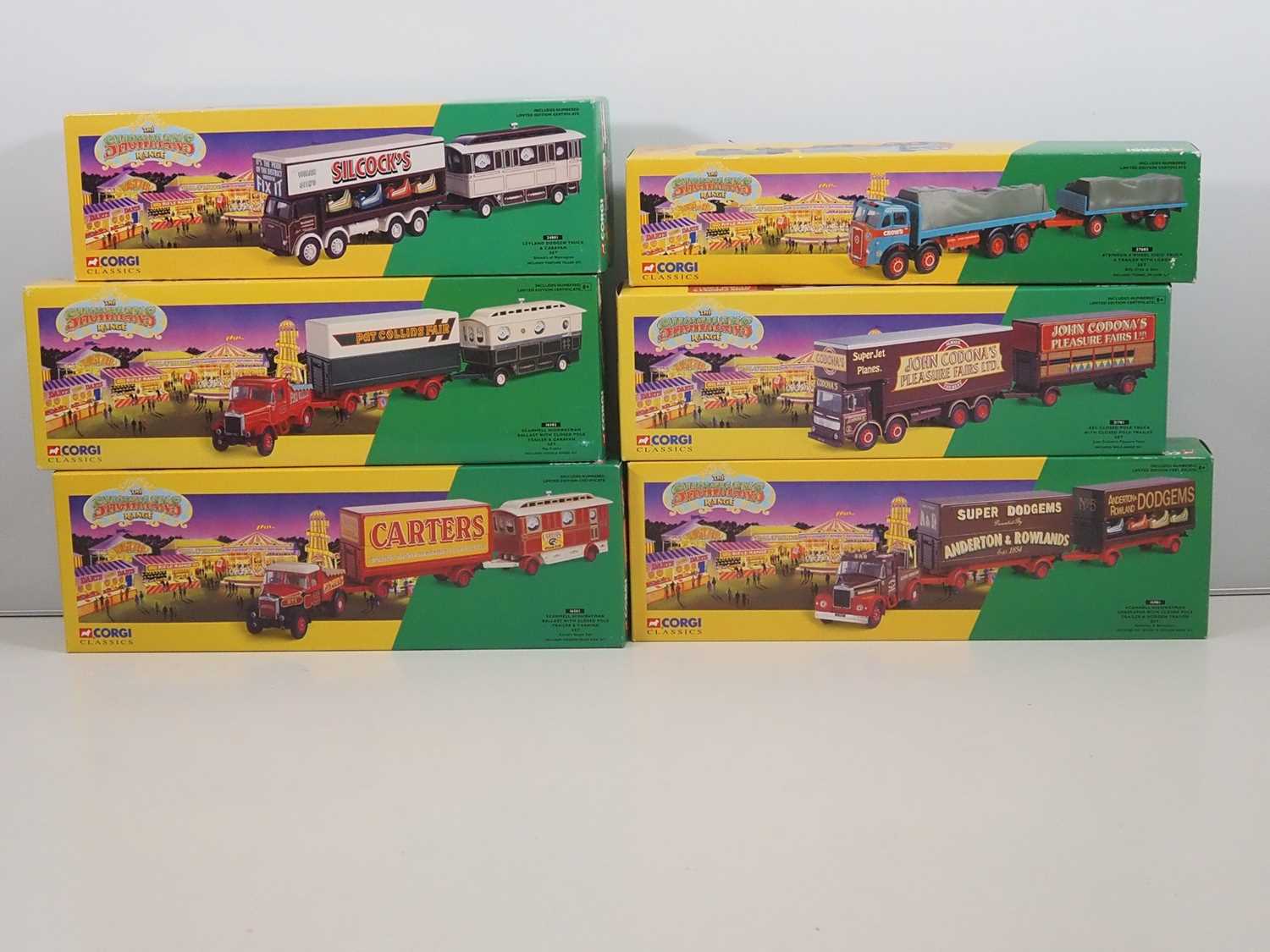 A group of CORGI vehicles from 'The Showmans' range all appear unused - VG/E in VG/E boxes (6)