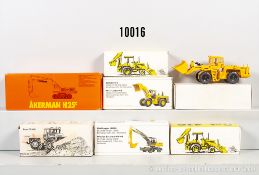 Baufahrzeuge, dabei NZG 148 Akerman H25C, 285, Zettelmeyer Dozer ZD 3000, Conrad ...
