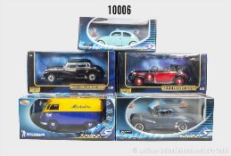 Modellfahrzeuge, dabei Solido 9039 VW Coccinelle, 8168 Peugeot 203 Coupé, Ricko ...