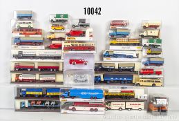 Brekina H0 Modellfahrzeuge, dabei Lkw, Einsatzfahrzeuge, Busse, Z 0, ...