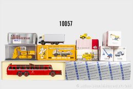 Konv. Modellfahrzeuge, dabei Conrad Bus "Deutsche Reichspost", NZG 530 Grave RT 700E, ...